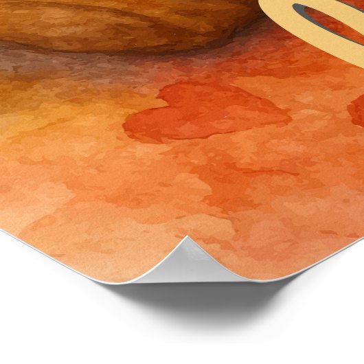 Je bent geliefd - Waterverf Teddy Bear Reading Poster (Hoek)