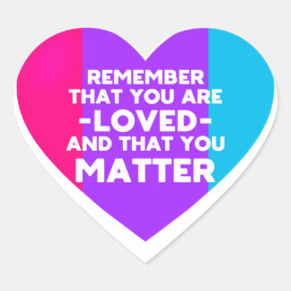 Je bent geliefd You matter (Androgyne vlag hart) Hart Sticker