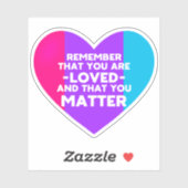 Je bent geliefd You matter (Androgyne vlag hart) Sticker (Vel)