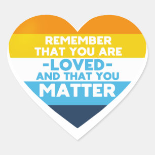 Je bent geliefd You matter (Aro Ace vlag hart) Hart Sticker