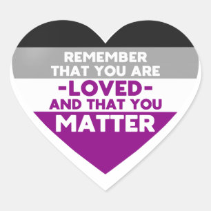 Je bent geliefd You matter (aseksuele vlag hart) Hart Sticker