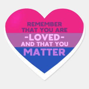 Je bent geliefd You matter (Biseksuele vlag hart) Hart Sticker