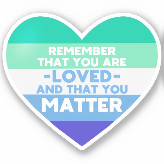 Je bent geliefd You matter (Gay man vlag hart) Sticker (Voorkant)