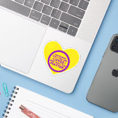 Je bent geliefd You matter (Intersex vlag hart) Sticker (Laptop met iPhone)