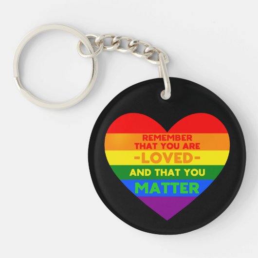 Je bent geliefd You matter (LGBT-vlaghart) Sleutelhanger (Voorkant)