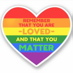 Je bent geliefd You matter (LGBT-vlaghart) Sticker