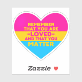 Je bent geliefd You matter (Pansexual vlag hart) Sticker