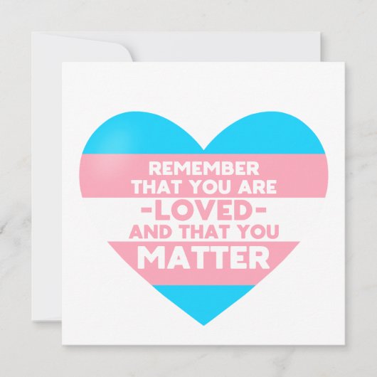 Je bent geliefd You matter (Trans flag hart) (Voorkant)