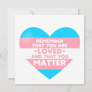Je bent geliefd You matter (Trans flag hart)