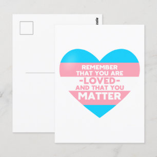 Je bent geliefd You matter (Trans flag hart) Briefkaart