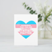 Je bent geliefd You matter (Trans flag hart) Briefkaart (Staand voorkant)