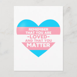 Je bent geliefd You matter (Trans flag hart) Briefkaart