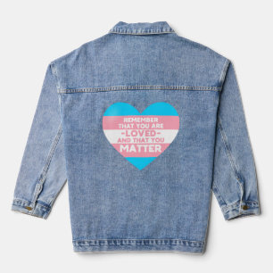 Je bent geliefd You matter (Trans flag hart) Denim Jacket