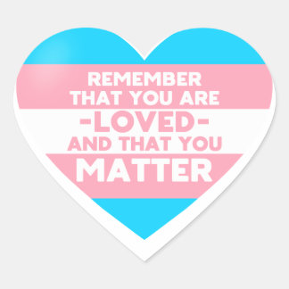Je bent geliefd You matter (Trans flag hart) Hart Sticker