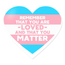 Je bent geliefd You matter (Trans flag hart)