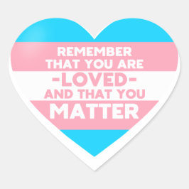 Je bent geliefd You matter (Trans flag hart) Hart Sticker