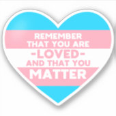 Je bent geliefd You matter (Trans flag hart) Sticker (Voorkant)