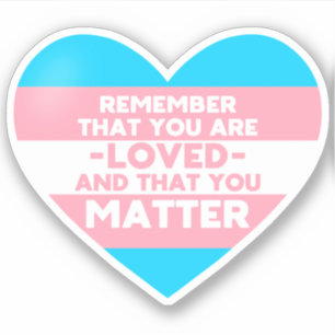 Je bent geliefd You matter (Trans flag hart) Sticker