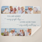 Je bent gemist 10 foto-grensblauwe herinnering sherpa deken (Voorkant (horizontaal))