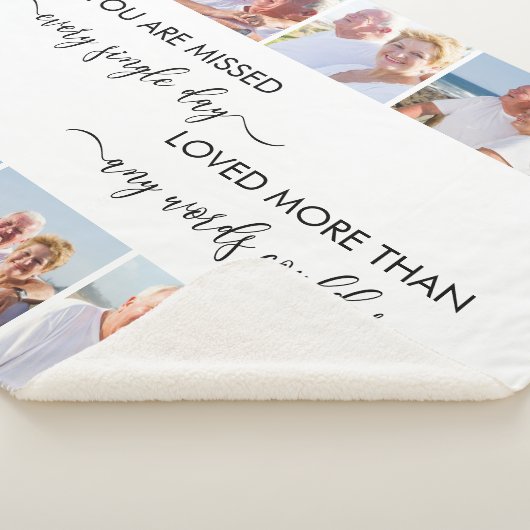 Je bent gemist 10 foto-rand witte herinnering sherpa deken (3/4)