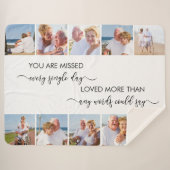 Je bent gemist 10 foto-rand witte herinnering sherpa deken (Voorkant (horizontaal))