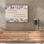 Je bent gemiste Almond 10 Photo Collage Remembranc Imitatie Canvas Print<br><div class="desc">Het canvas van de herdenkingsfoto van de douane, dat u met 10 van uw eigen foto's kunt personaliseren. Het gedenkteken luidt: "Je wordt elke dag gemist; je hield meer van je dan je woorden konden zeggen". Het wordt geletterd in moderne typografie en elegante handletters, met een kleurenpalet van amandelbeige en...</div>
