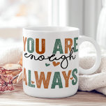 "Je bent genoeg. Altijd" Retro Grunge letters Koffiemok<br><div class="desc">Versterk je ochtenden met het "Je bent genoeg. Altijd" Retro Grunge Letters Koffie Mok. Met een gedurfd, gestrest typografisch ontwerp is deze mok zowel stijlvol als inspirerend. De retro grunge esthetiek voegt een unieke, edgy sfeer toe, terwijl de oprechte boodschap dient als een dagelijkse herinnering aan eigenwaarde. Gemaakt van duurzaam...</div>