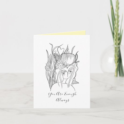 Je bent genoeg, altijd Wenskaart Bedankkaart (Voorkant)