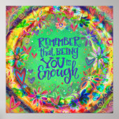 Je bent Genoeg Bloemenharten Groen  Poster (Voorkant)