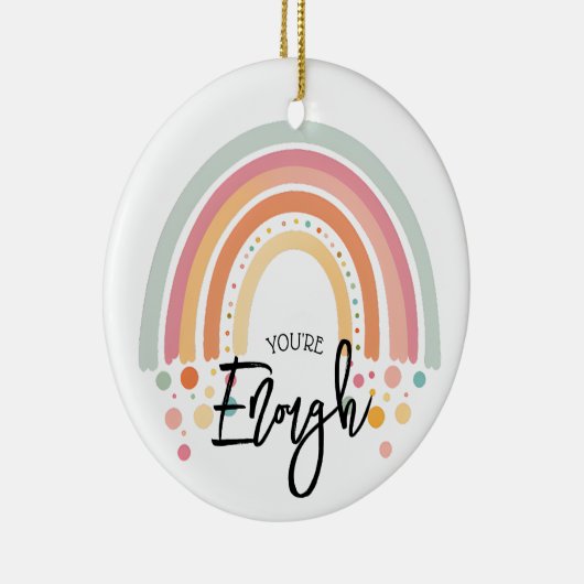 je bent genoeg cadeau voor positieve bevestiging keramisch ornament (Rechts)
