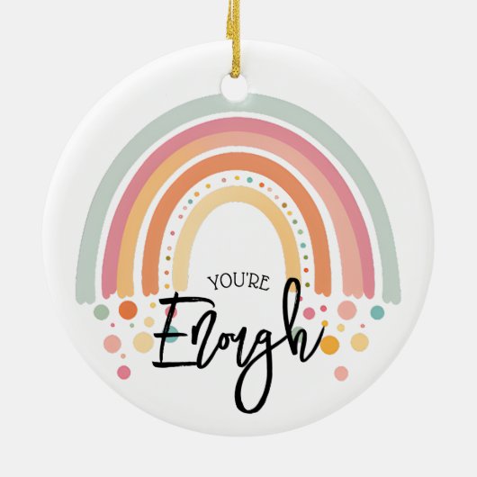 je bent genoeg cadeau voor positieve bevestiging keramisch ornament (Achterkant)