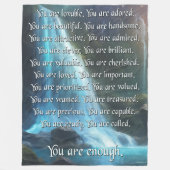 Je bent genoeg - fleece deken (Voorkant)