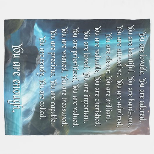 Je bent genoeg - fleece deken (Voorkant (Horizontaal))