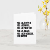 Je bent genoeg Geliefd Waardig Magie Prijsloos Kaart (Gele Bloem)