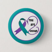 "Je bent genoeg" Genezing Hoop Minimalistische Quo Ronde Button 5,7 Cm (Voorkant)