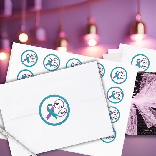 "Je bent genoeg" Genezing Hoop Minimalistische Quo Ronde Sticker