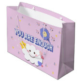 Je bent genoeg geschenktas - Schattigee Cloud & Fl Groot Cadeauzakje (Achterkant Gekanteld)
