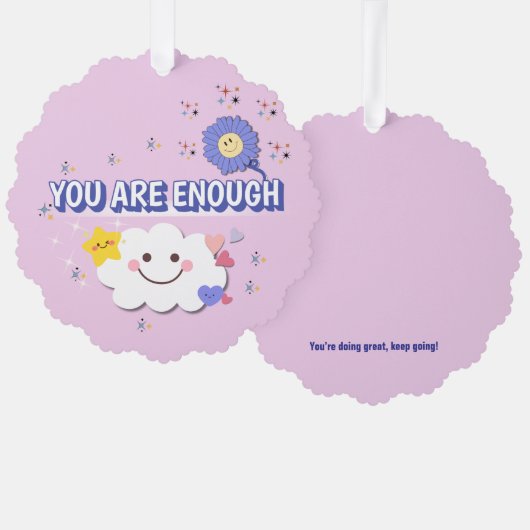 Je bent genoeg geschulpte Ornament - Happy Cloud & Kaart (Voorkant / Achterkant)