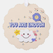Je bent genoeg geschulpte Ornament - Happy Cloud & Kaart (Voorkant)
