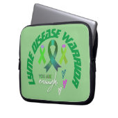 "Je bent genoeg" inspiratie Lyme Warrior Laptop Sleeve (Voorkant Links)