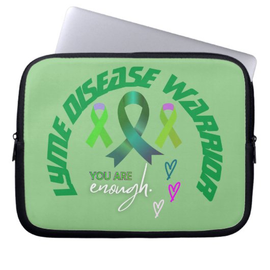 "Je bent genoeg" inspiratie Lyme Warrior Laptop Sleeve (Voorkant)