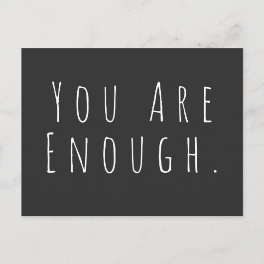 JE BENT GENOEG | Inspirerend Word Art Graphic Briefkaart (Voorkant)