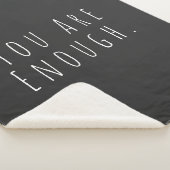 JE BENT GENOEG | Inspirerend Word Art Graphic Sherpa Deken (3/4)