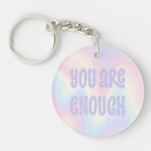 Je bent genoeg inspirerend zachte pastelregenboog sleutelhanger (Voorkant)