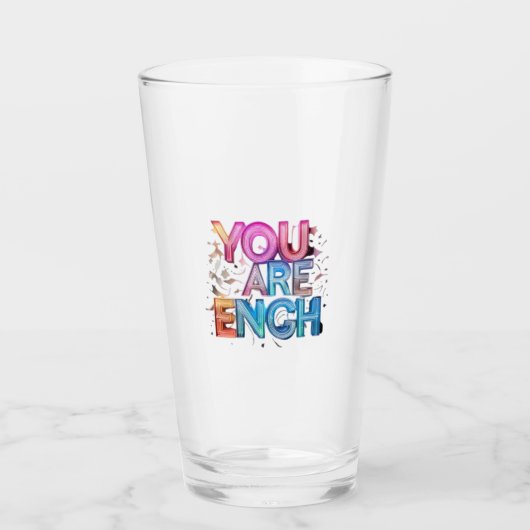 ‘Je Bent Genoeg’ Inspirerende Drinkglas Glas (Voorkant)