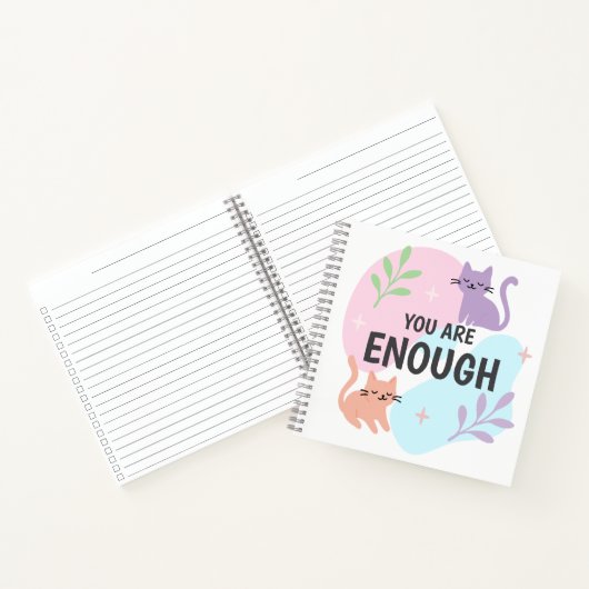 Je bent genoeg kattenbevestiging notitieboek (Binnen)
