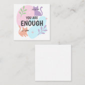 Je bent genoeg kattenbevestiging notitiekaartje (Voorkant / Achterkant)