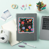 Je bent Genoeg Leuk, Zwart, Inspirivity Floral Sticker (iPad Cover)