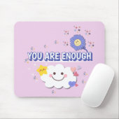 Je bent genoeg - Lila Flower Mousepad Muismat (Met muis)