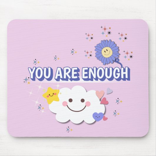 Je bent genoeg - Lila Flower Mousepad Muismat (Voorkant)